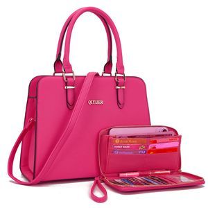 Purse For Womens Purses And Handbags Satchel Wallet Sets Work Tote Bags Rose Red